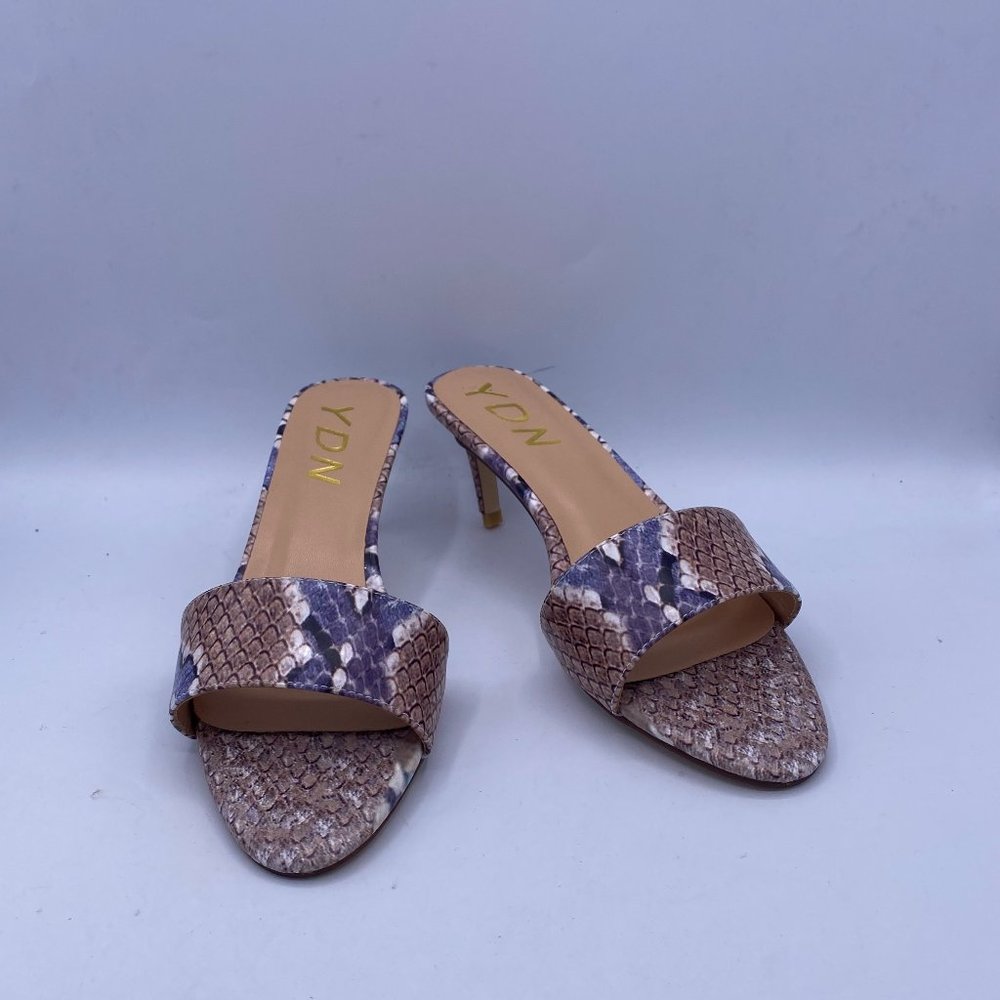 Ydn Snakeprint Kitten Heel Open Toe Mule - image 2